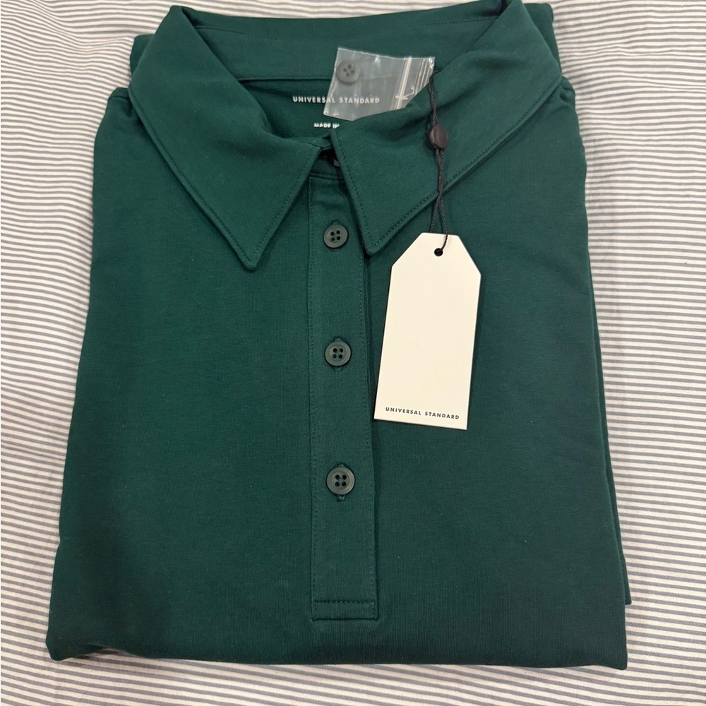 Universal Standard Varsity
French Terry Polo Dress in Botanic Sz M ( 18-20 ) - Picture 8 of 11